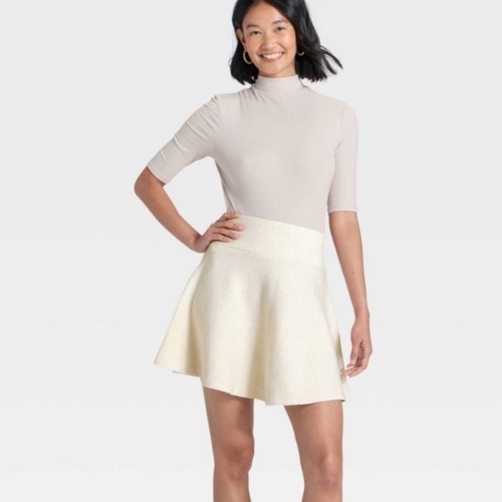 A‎ New Day Women's Mini Sweater Skirt Oatmeal  S